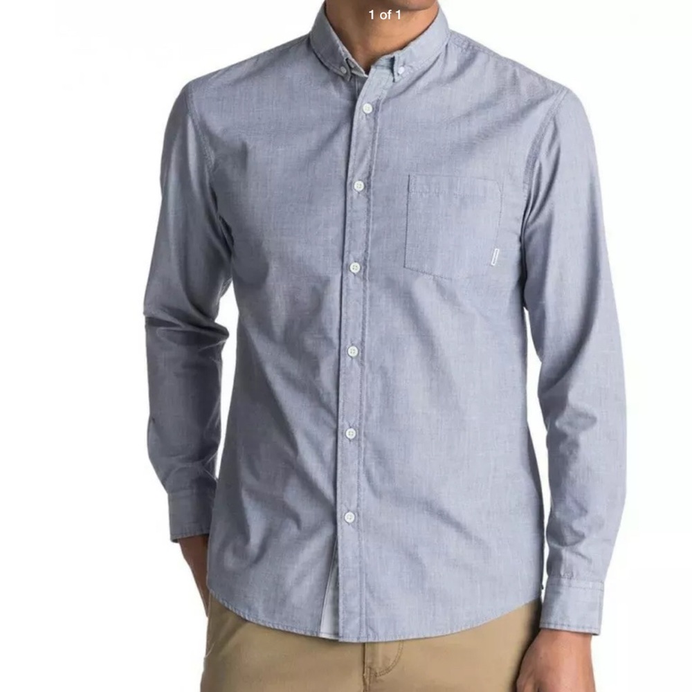 Quiksilver Light Blue Button-Down Casual Shirt